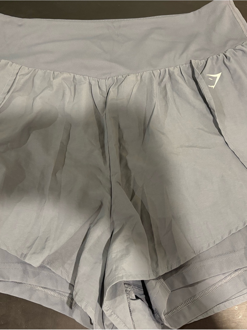 Gymshark Women's Running 2 in 1 Light Grey Shorts